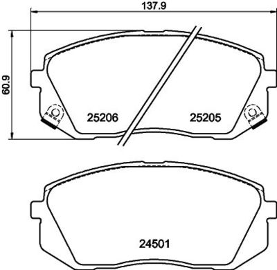 Колодки тормозные дисковые передние Nisshinbo NP6034