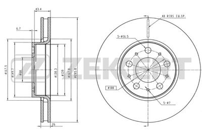 Диск тормозной передний Zekkert BS5270