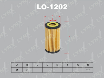 Фильтр масляный LYNXauto LO1202