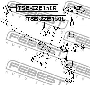 Втулка переднего стабилизатора левая FEBEST TSBZZE150L