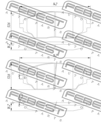 Колодки тормозные передние FEBEST 1001T300F