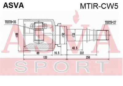 ШРУС внутренний правый ASVA MTIRCW5