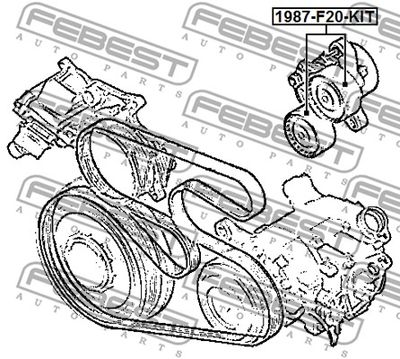 Ролик поликлинового ремня натяжной FEBEST 1987F20KIT