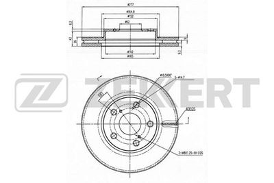 Диск тормозной передний Zekkert BS5750