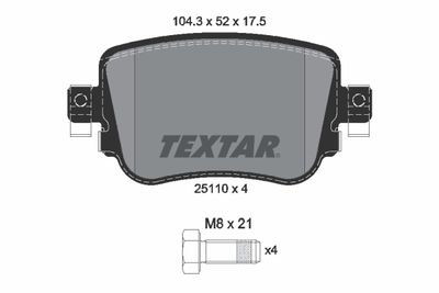 Колодки тормозные дисковые TEXTAR 2511001