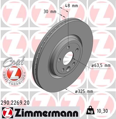 Диск тормозной ZIMMERMANN 290226920