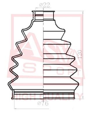 Пыльник ШРУС комплект без смазки ASVA ASBTCRT
