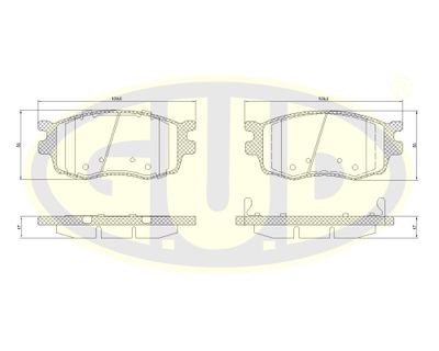 Колодки тормозные передние GUD GBP120802