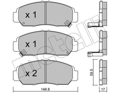 Комплект колодок для дискового тормоза METELLI 2204620