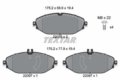 Колодки тормозные дисковые TEXTAR 2207601