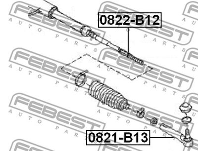 Тяга рулевая FEBEST 0822B12