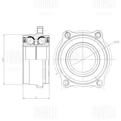 Ступица задняя с подшипником TRIALLI MR1505