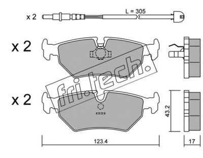 Комплект колодок для дискового тормоза TRUSTING 1821W