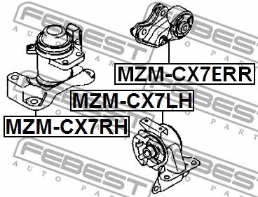 Подушка двигателя задняя FEBEST MZMCX7ERR