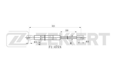Пружина газовая багажника Zekkert GF1949