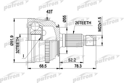 ШРУС наружный комплект PATRON PCV1399