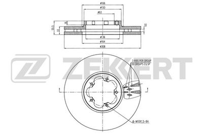 Диск тормозной передний Zekkert BS6340