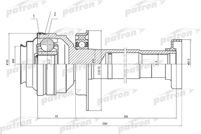 ШРУС внутренний правый комплект PATRON PCV4837