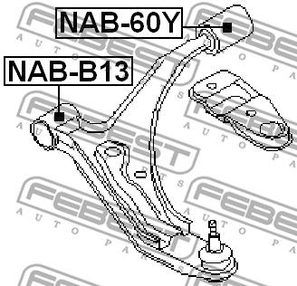 Сайлентблок рычага переднего FEBEST NABB13
