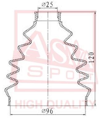 Пыльник ШРУС комплект без смазки ASVA ASBTXC9