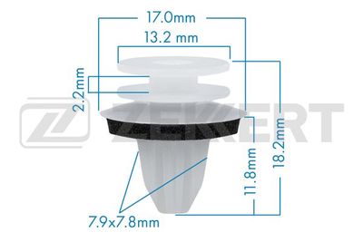 Клипса крепежная Zekkert BE1047