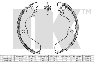 Колодки тормозные барабанные NK 2730533