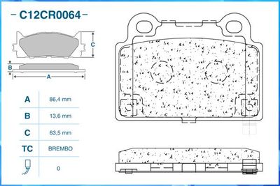 Колодки тормозные задние CWORKS C12CR0064