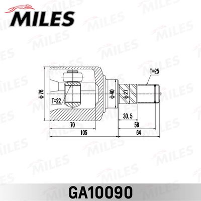 ШРУС внутренний Miles GA10090