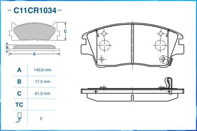 Колодки тормозные передние CWORKS C11CR1034