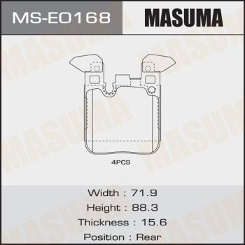 Колодки тормозные дисковые Masuma MSE0168