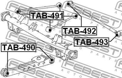 Сайлентблок заднего рычага FEBEST TAB490