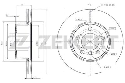 Диск тормозной передний Zekkert BS5873