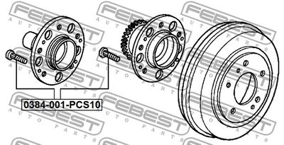 Шпилька колесная FEBEST 0384001PCS10