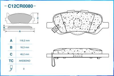 Колодки тормозные задние CWORKS C12CR0080