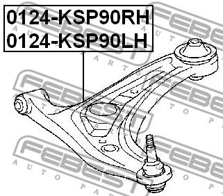 Рычаг передний левый FEBEST 0124KSP90LH