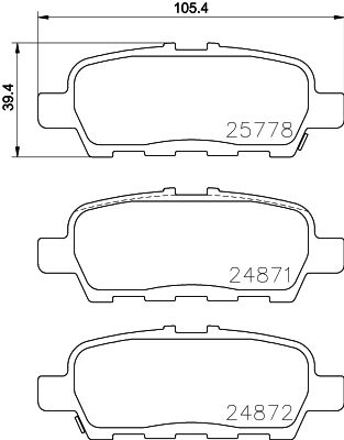Колодки тормозные дисковые задние Nisshinbo NP2041