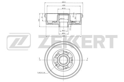 Барабан тормозной задний Zekkert BS6282