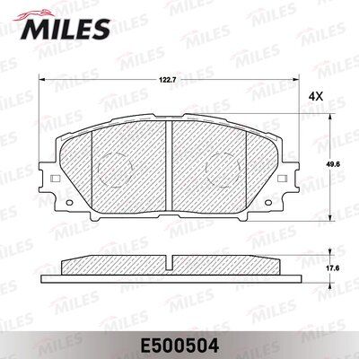 Колодки тормозные передние Miles E500504