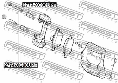 Втулка направляющая суппорта тормозного переднего FEBEST 2774XC90UPF