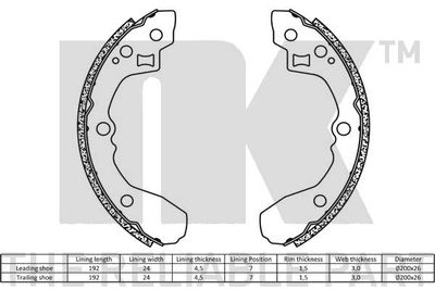 Колодки тормозные барабанные NK 2735679