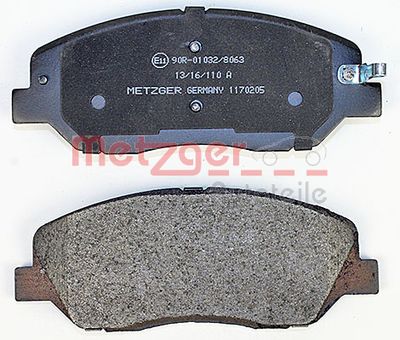 Колодки дискового тормоза с накладками в сборе Metzger 1170205