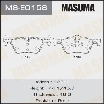 Колодки тормозные дисковые Masuma MSE0158