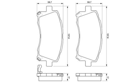 Комплект колодок для дискового тормоза BOSCH 0986424700