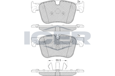 Колодки тормозные дисковые передние ICER 182166203