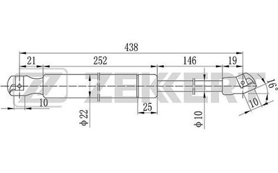 Пружина газовая капота Zekkert GF2086