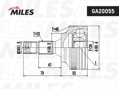 ШРУС наружный Miles GA20055