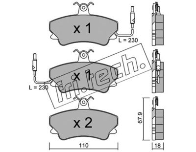 Комплект колодок для дискового тормоза TRUSTING 0710