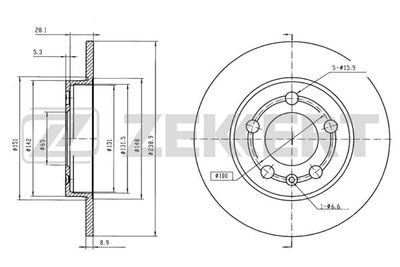 Диск тормозной задний Zekkert BS5965