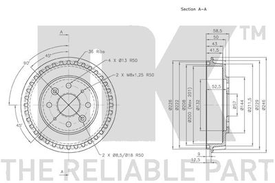 Барабан тормозной NK 253502