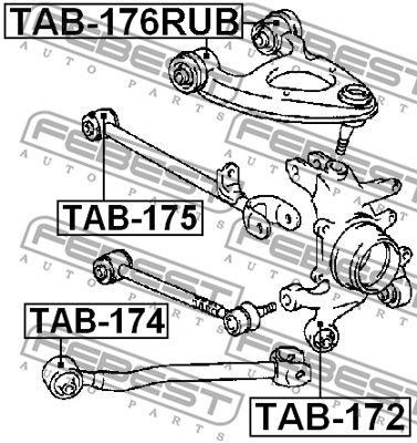 Сайлентблок заднего верхнего рычага FEBEST TAB176RUB